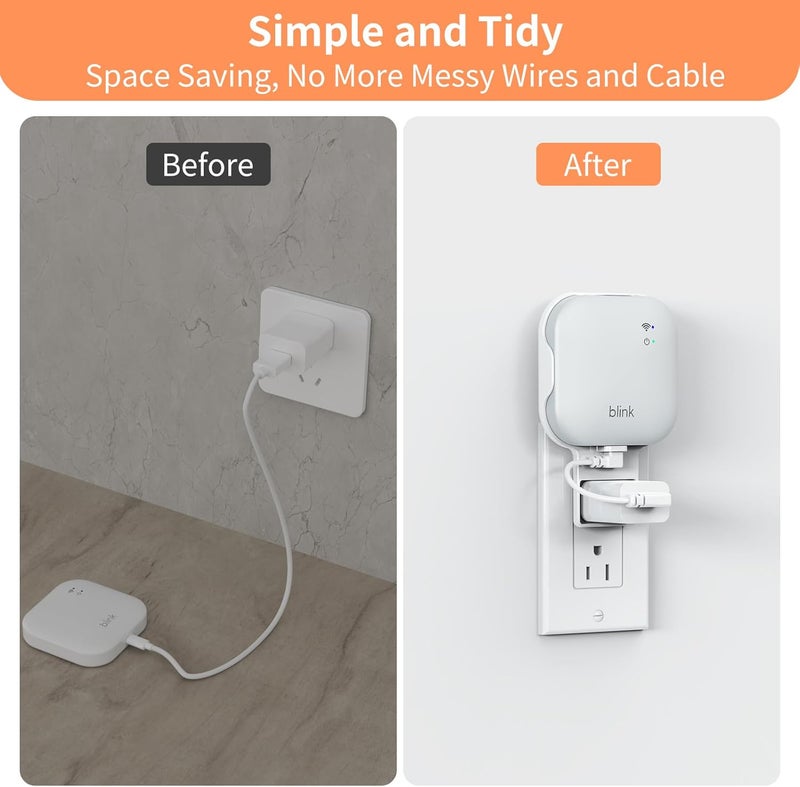 Mamerry Outlet Wall Mount for All-New Blink Sync Module XR, Save Space Bracket Holder for Blink Outdoor Indoor Home Security System, with Short USB-C Cable - Image 5